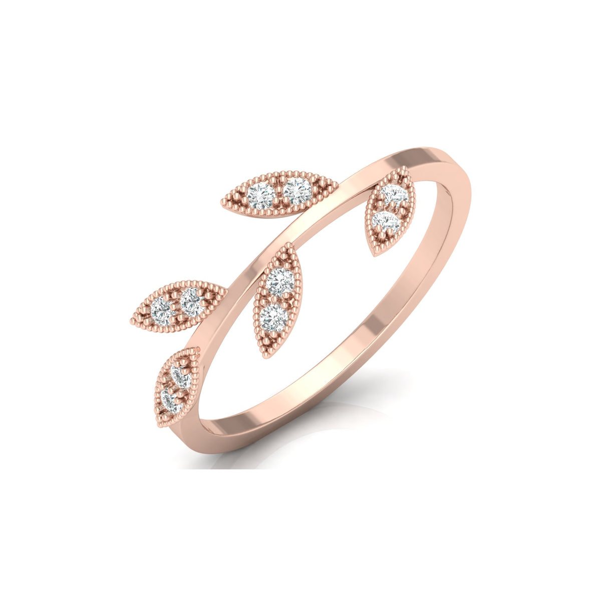 Leaf Inspired Wedding Diamond Ring For Women's Classic & Affordable Jewelry Gift - HIGHCARAT DIAMONDS