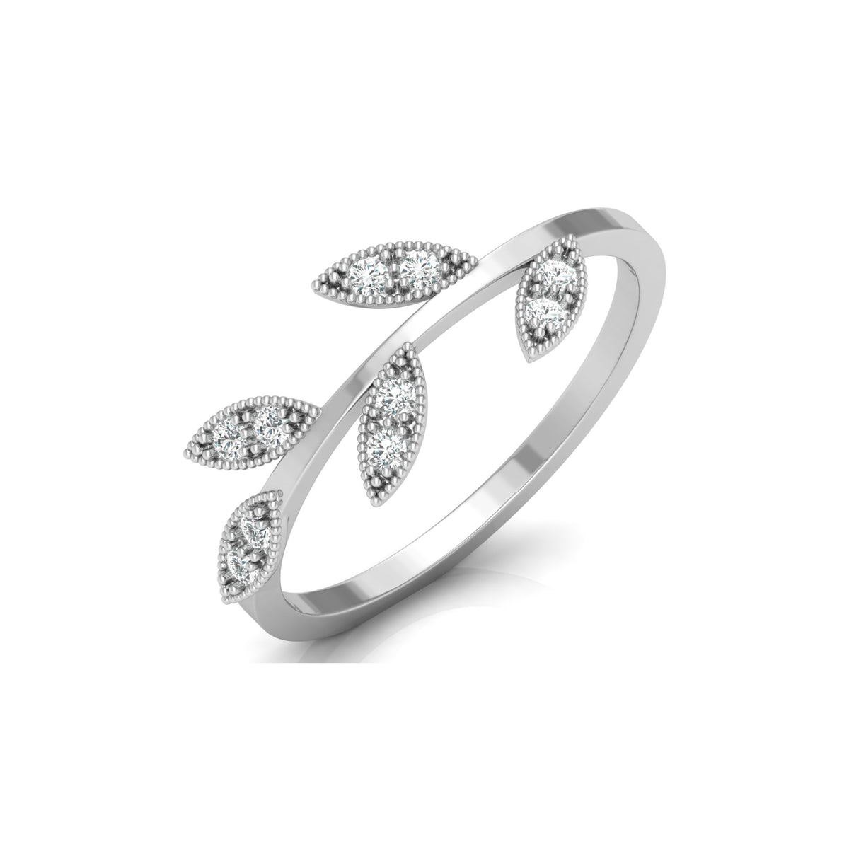 Leaf Inspired Wedding Diamond Ring For Women's Classic & Affordable Jewelry Gift - HIGHCARAT DIAMONDS
