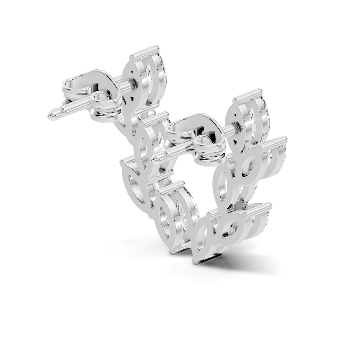 10k Solid Rose Gold Dainty 1.00 carat Marquise Shape Lab grown & Natural Diamond Earrings For Her - HIGHCARAT DIAMONDS