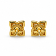 Lily Cut Lab Grown Diamond Bezel Set Stud Earrings