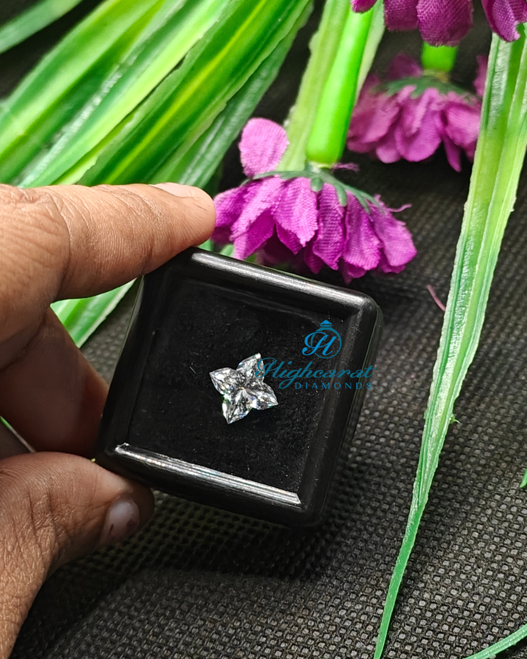 Loose Lily Flower Shape Diamond showcasing detailed petal contours and polished finish