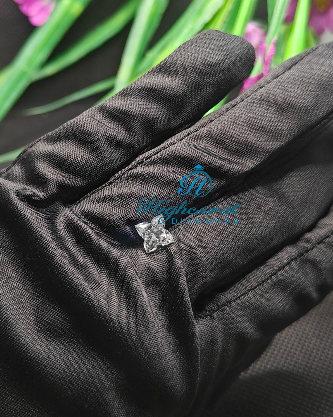 High Clarity Lily Shape Lab Grown Diamond with reflective facets and refined appearance
