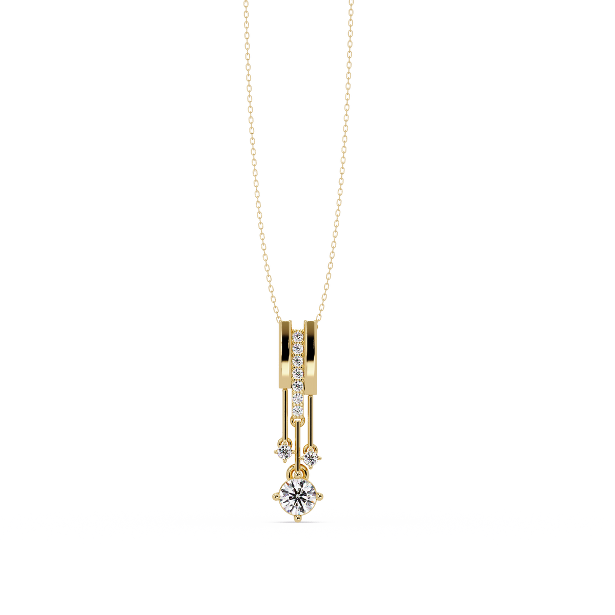 Linear Drop Lab Grown Diamond Pendant Necklace - HIGHCARAT DIAMONDS