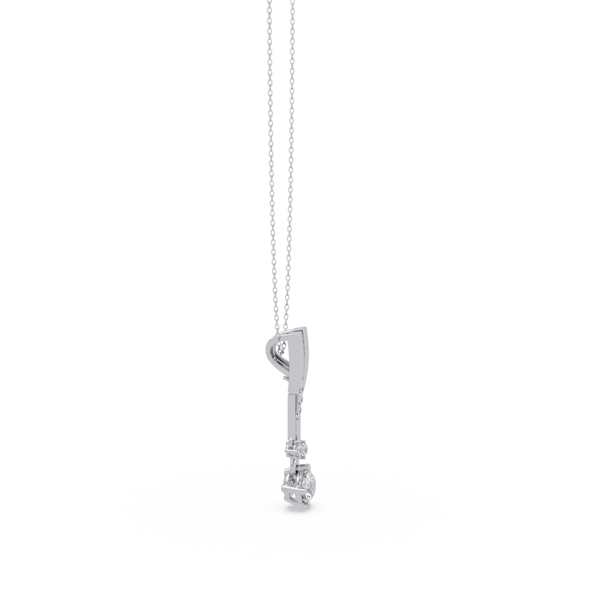 Linear Drop Lab Grown Diamond Pendant Necklace - HIGHCARAT DIAMONDS