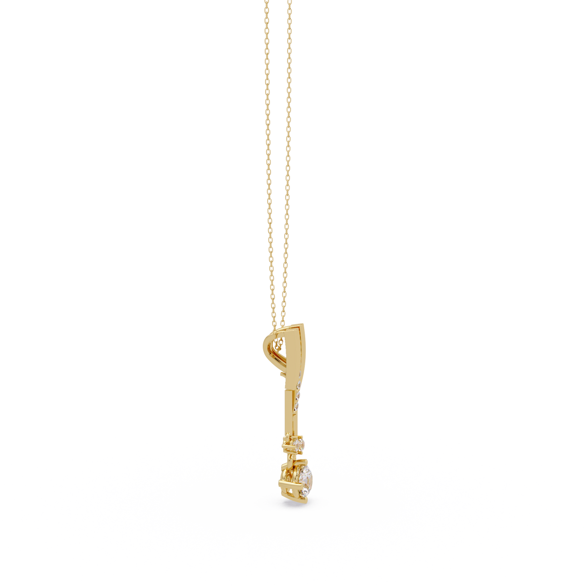 Linear Drop Lab Grown Diamond Pendant Necklace - HIGHCARAT DIAMONDS