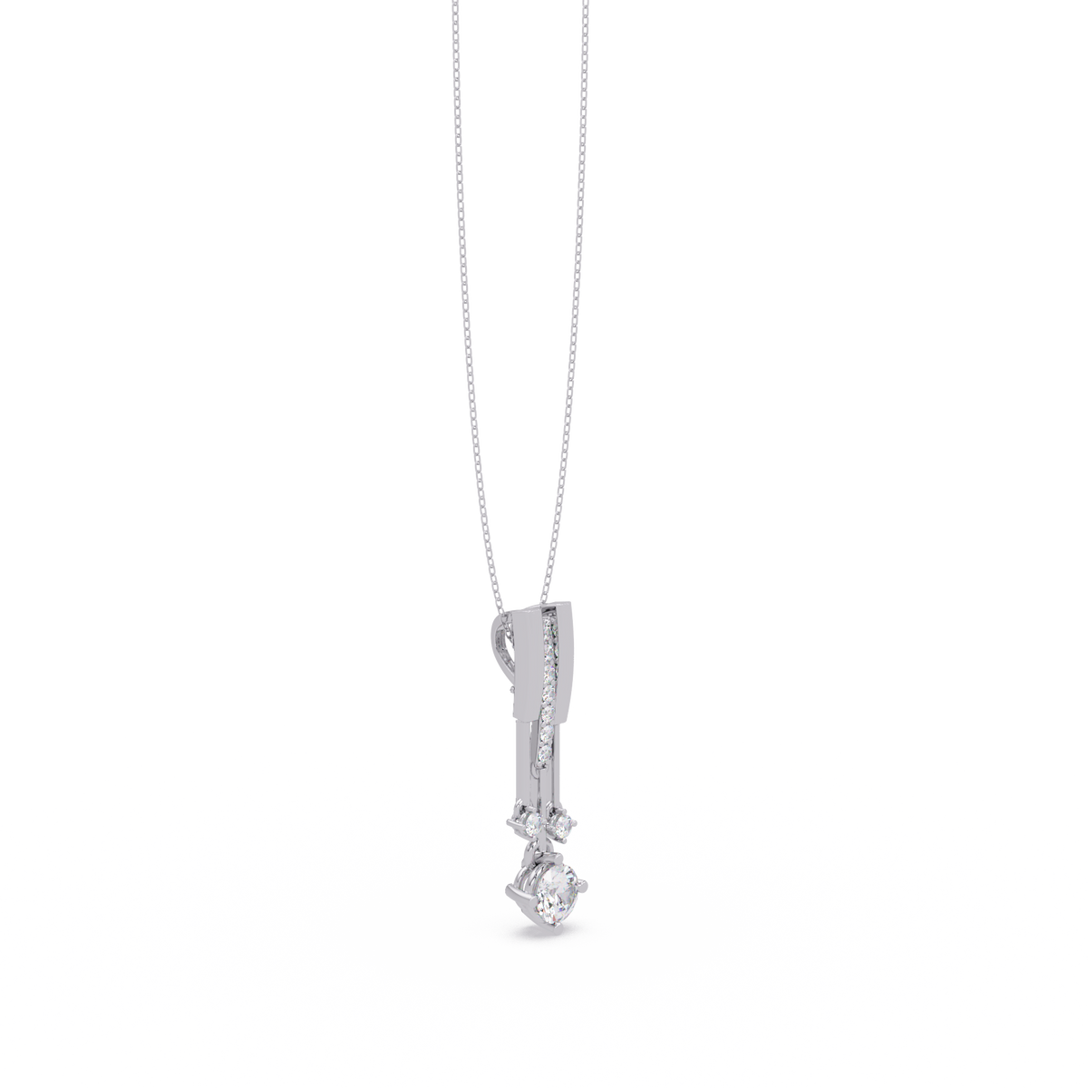 Linear Drop Lab Grown Diamond Pendant Necklace - HIGHCARAT DIAMONDS