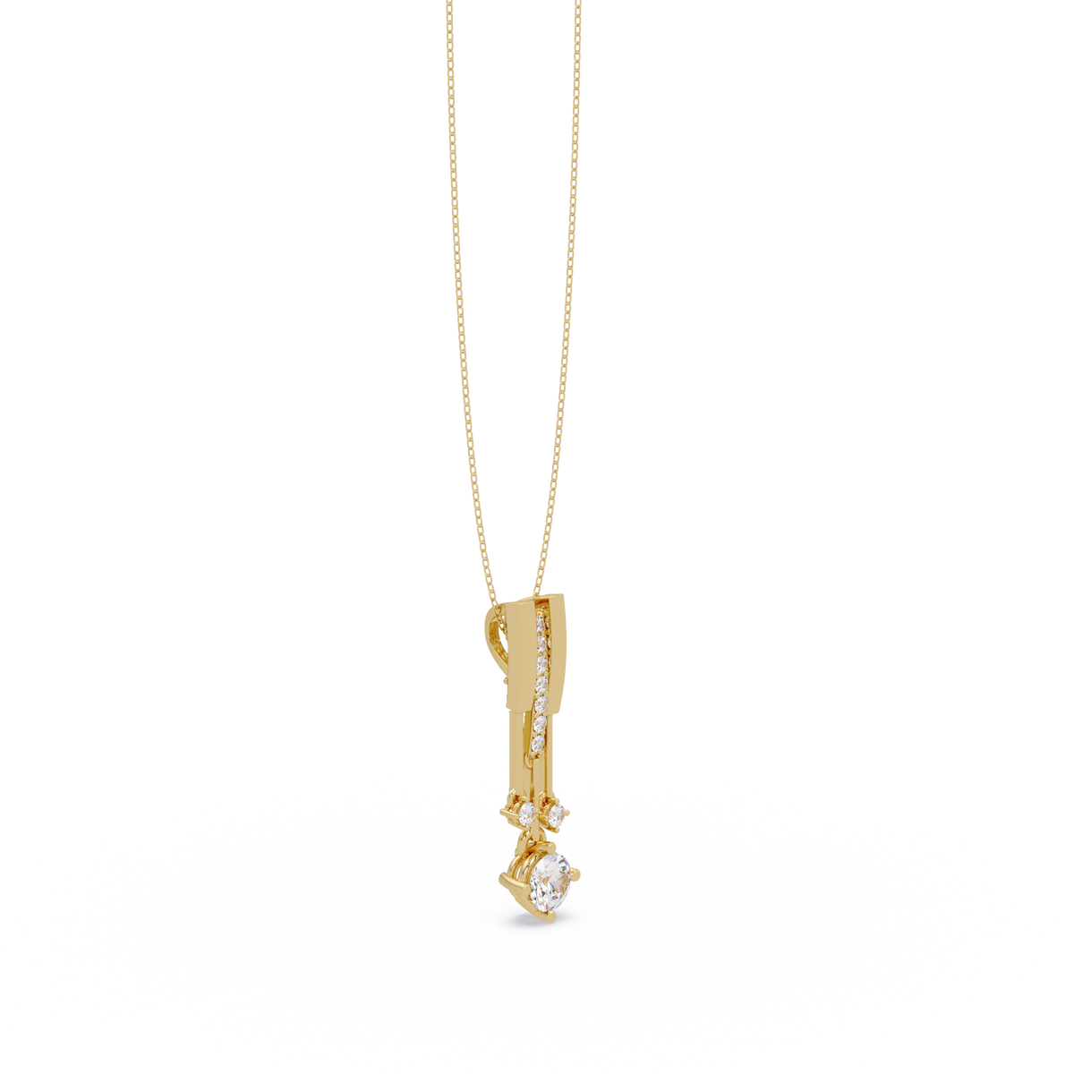 Linear Drop Lab Grown Diamond Pendant Necklace - HIGHCARAT DIAMONDS