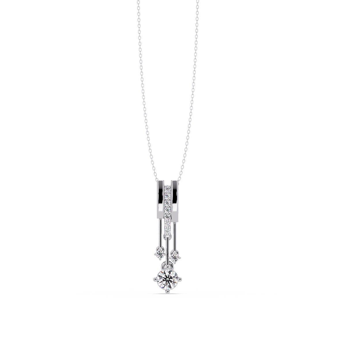 Linear Drop Lab Grown Diamond Pendant Necklace - HIGHCARAT DIAMONDS