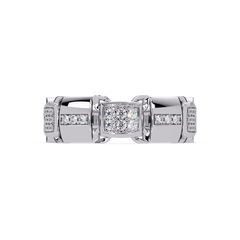 Link Chain Diamond Square Center Ring - HIGHCARAT DIAMONDS