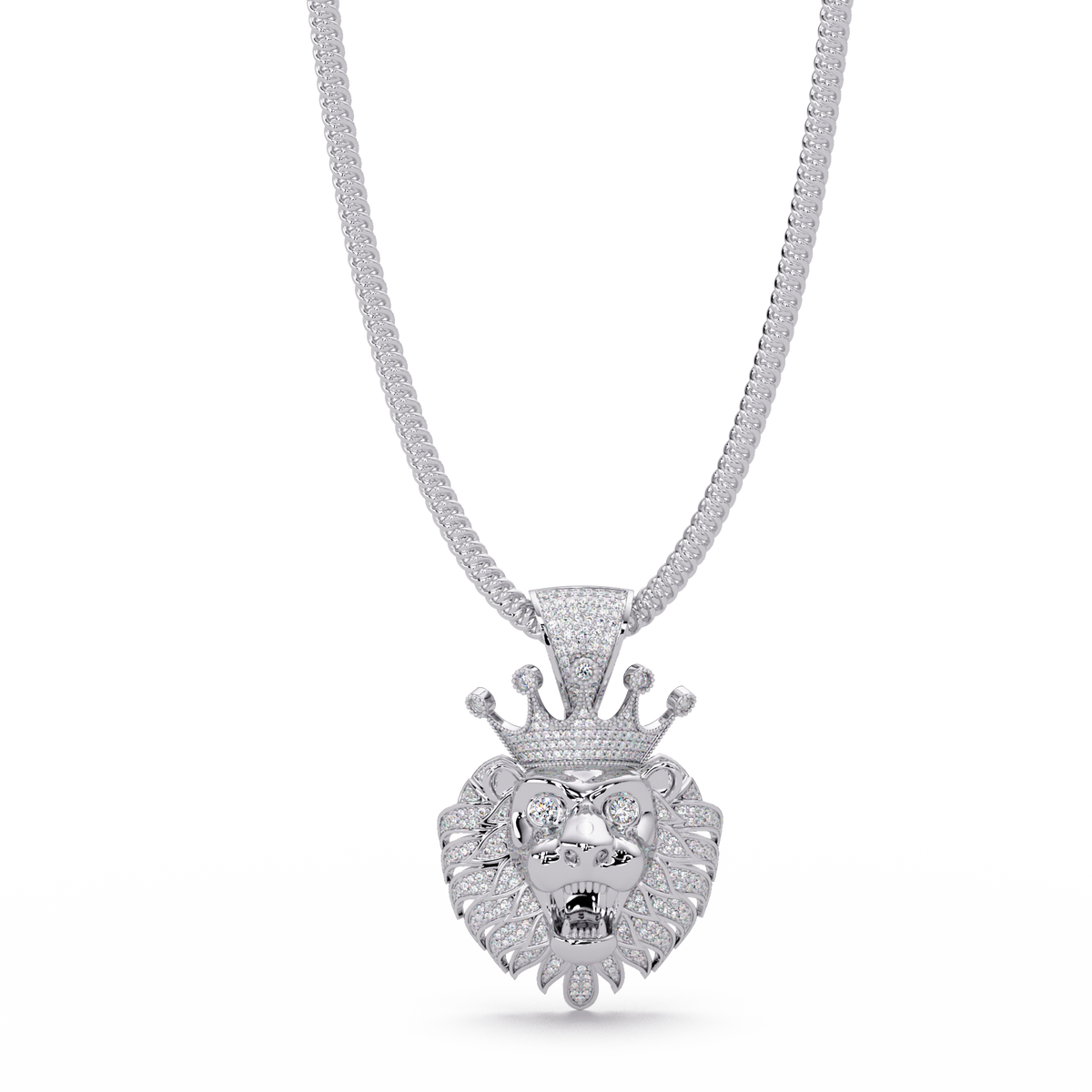 Lion Crown Shape Lab Grown Rose Gold Diamond Pendant - HIGHCARAT DIAMONDS