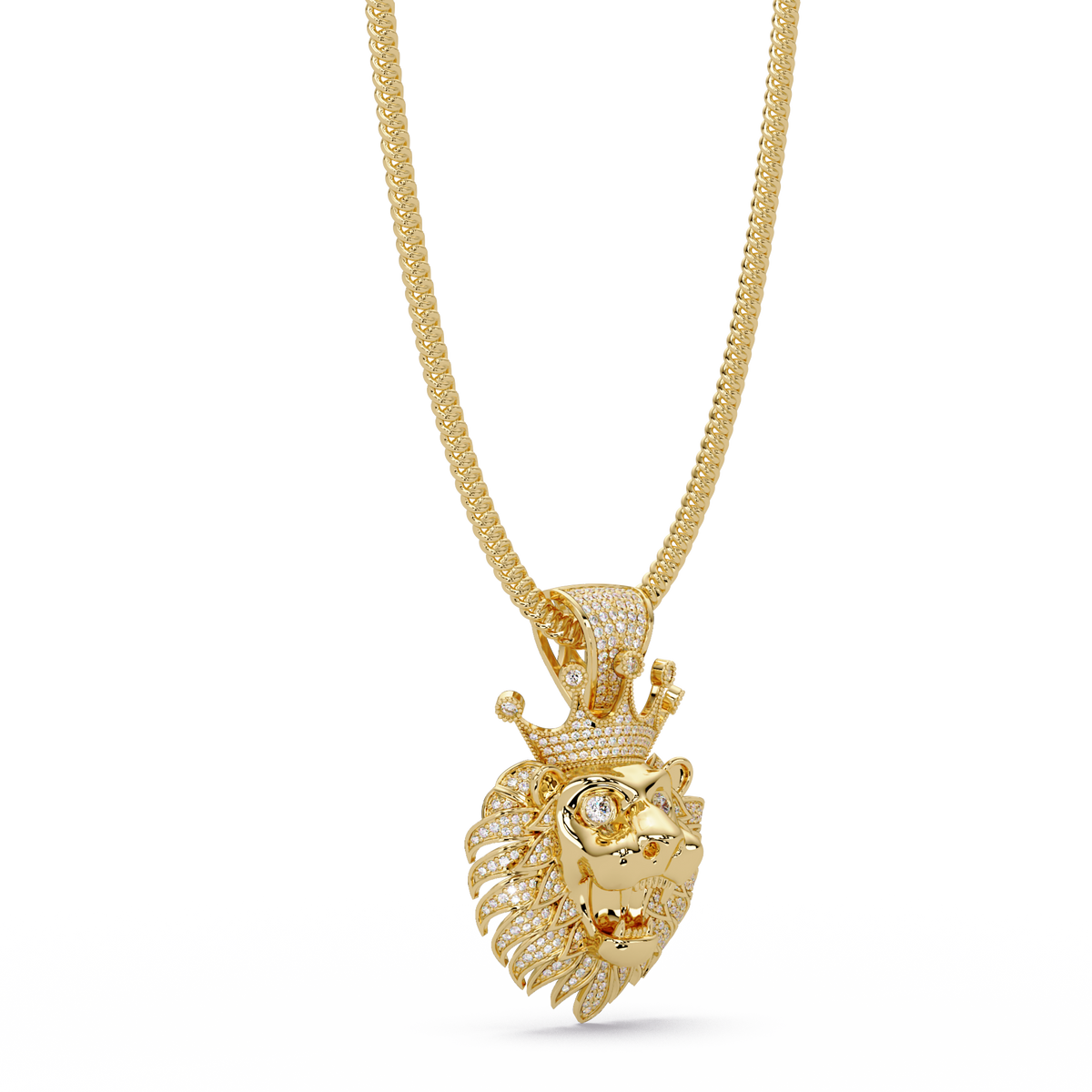 Lion Crown Shape Lab Grown Rose Gold Diamond Pendant - HIGHCARAT DIAMONDS