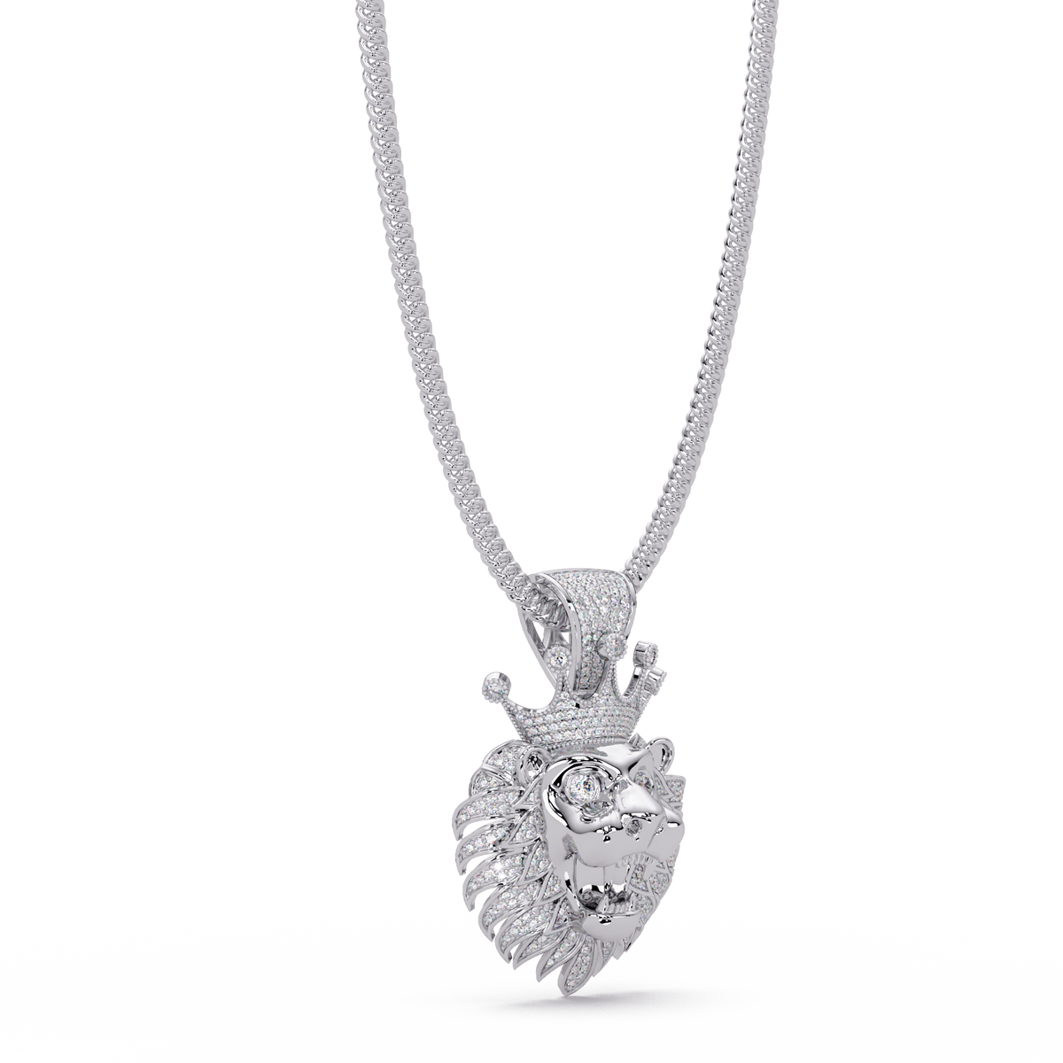 Lion Crown Shape Lab Grown Rose Gold Diamond Pendant - HIGHCARAT DIAMONDS