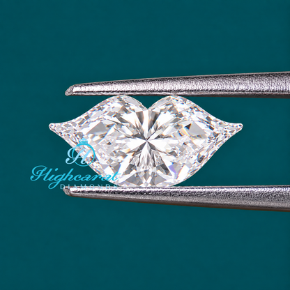Detailed lip shaped lab grown diamond