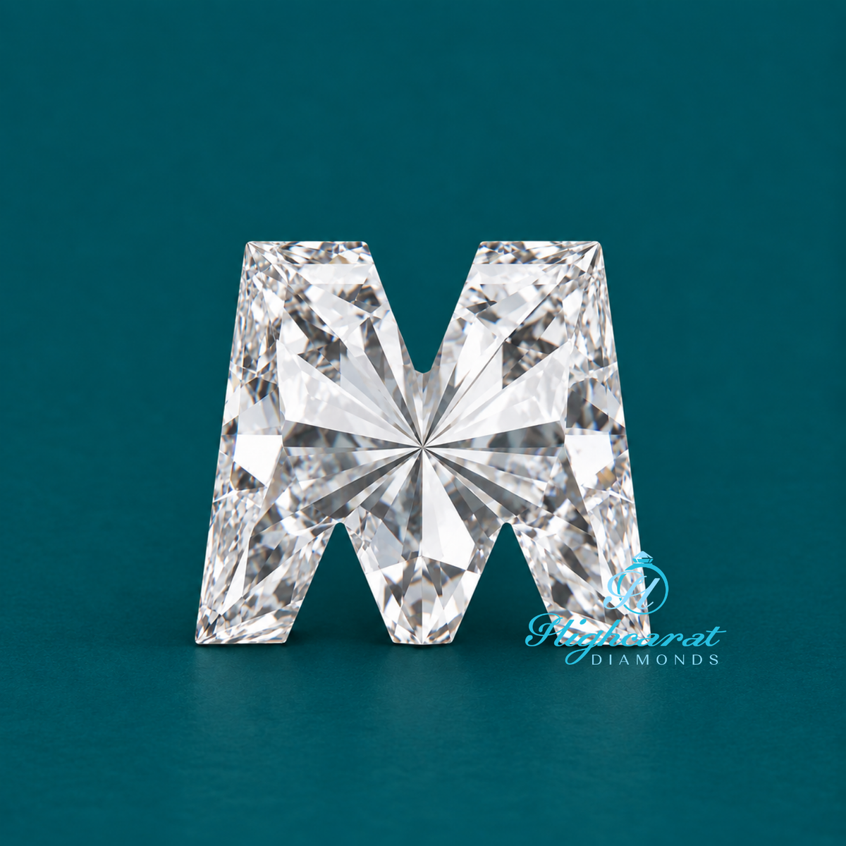 Detailed customized M shape lab grown diamond