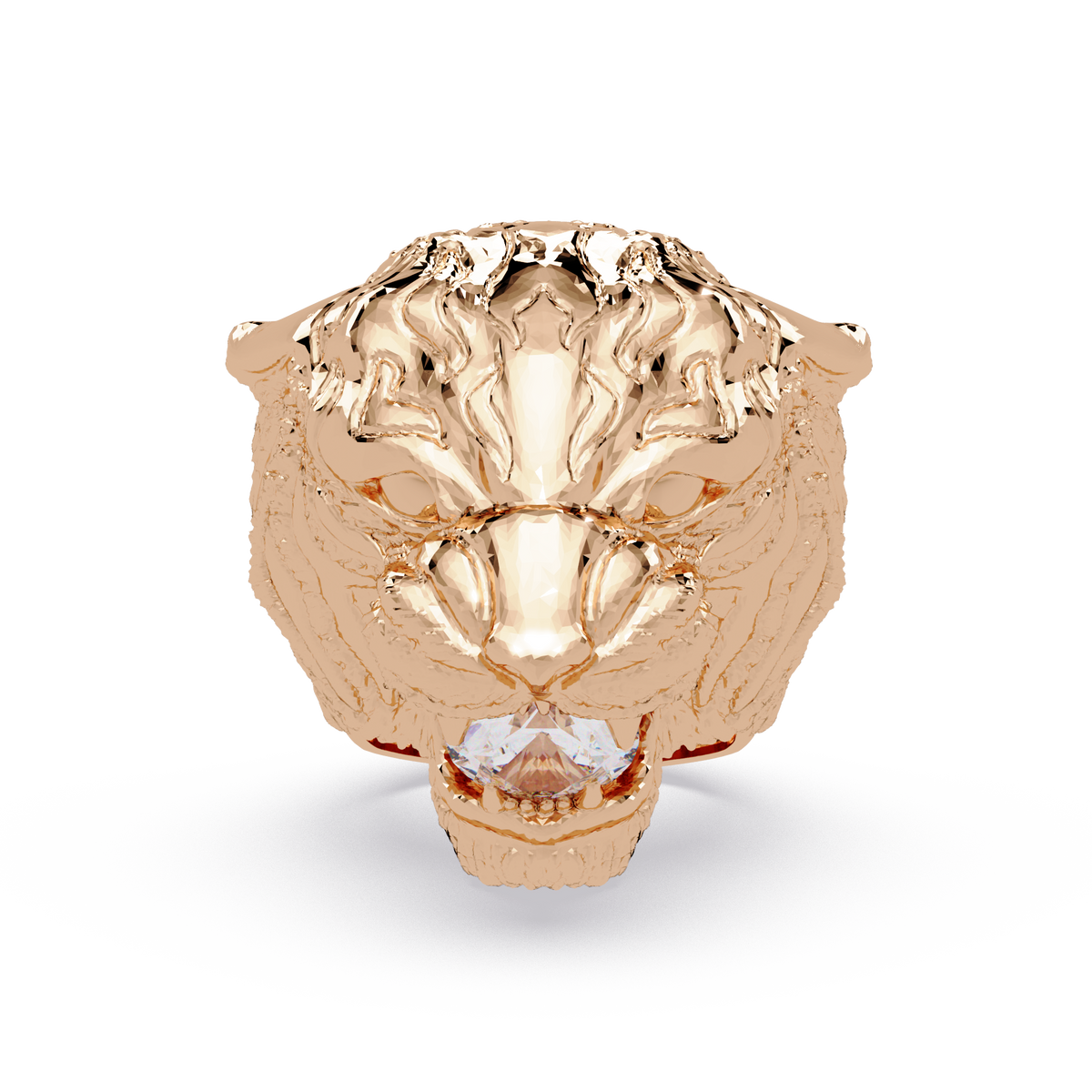 Majestic Tiger Head Lab Grown Diamond Statement Ring - HIGHCARAT DIAMONDS