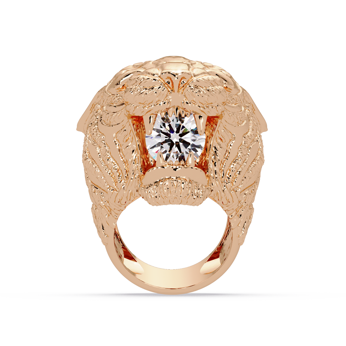 Majestic Tiger Head Lab Grown Diamond Statement Ring - HIGHCARAT DIAMONDS