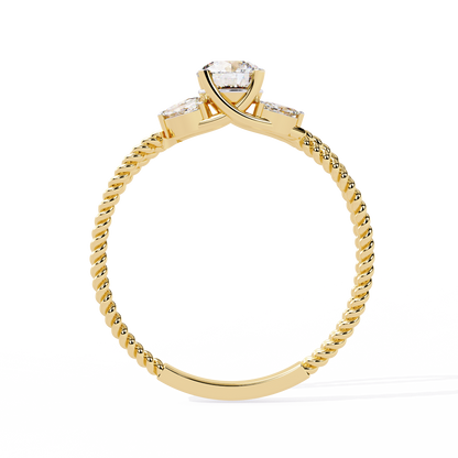 Marquise And Round Cut Diamond Twisted Elegant Art Deco Prefect Sparkling 5 Stone Promise Ring For Her - HIGHCARAT DIAMONDS