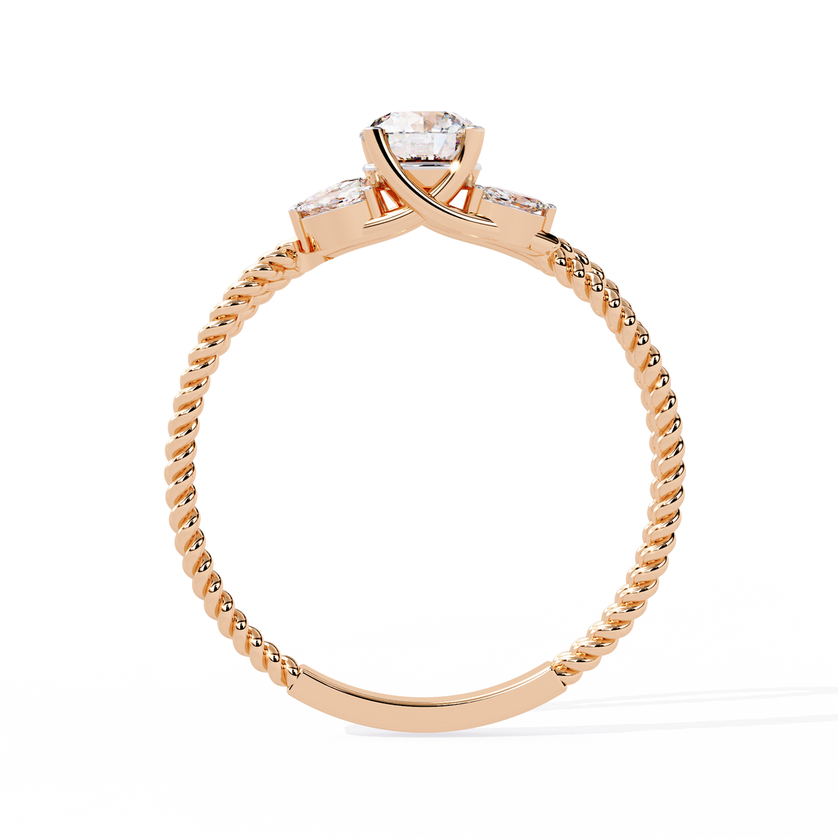 Marquise And Round Cut Diamond Twisted Elegant Art Deco Prefect Sparkling 5 Stone Promise Ring For Her - HIGHCARAT DIAMONDS