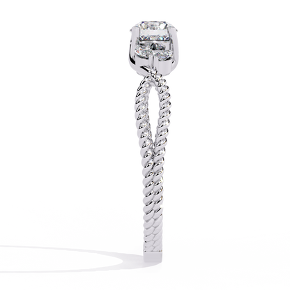 Marquise And Round Cut Diamond Twisted Elegant Art Deco Prefect Sparkling 5 Stone Promise Ring For Her - HIGHCARAT DIAMONDS