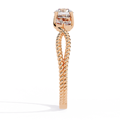 Marquise And Round Cut Diamond Twisted Elegant Art Deco Prefect Sparkling 5 Stone Promise Ring For Her - HIGHCARAT DIAMONDS