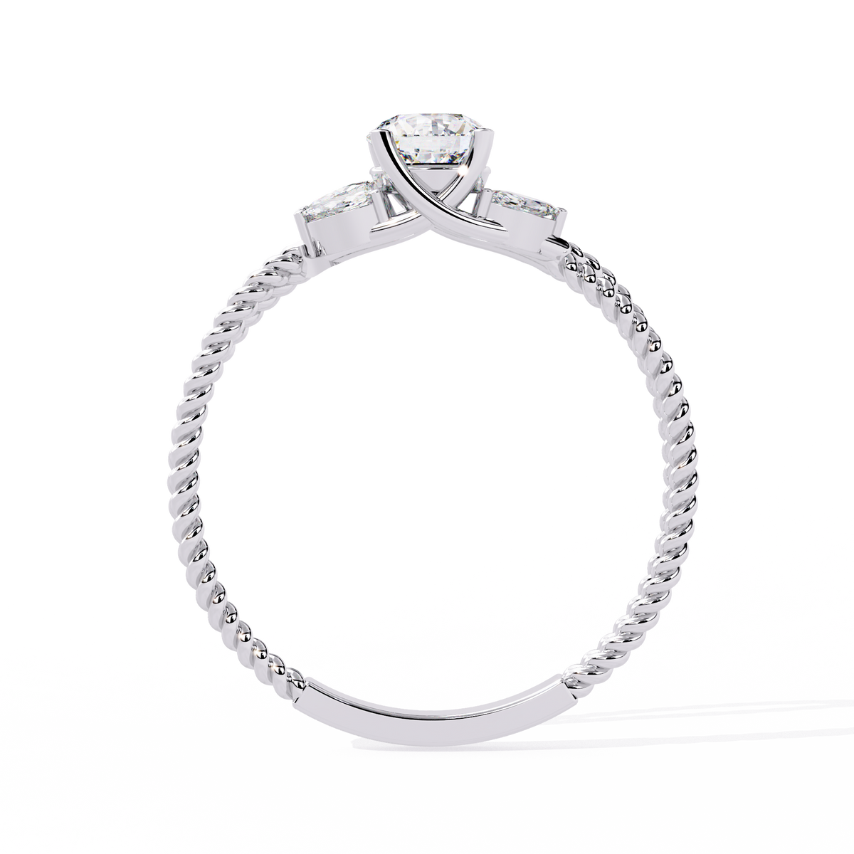 Marquise And Round Cut Diamond Twisted Elegant Art Deco Prefect Sparkling 5 Stone Promise Ring For Her - HIGHCARAT DIAMONDS