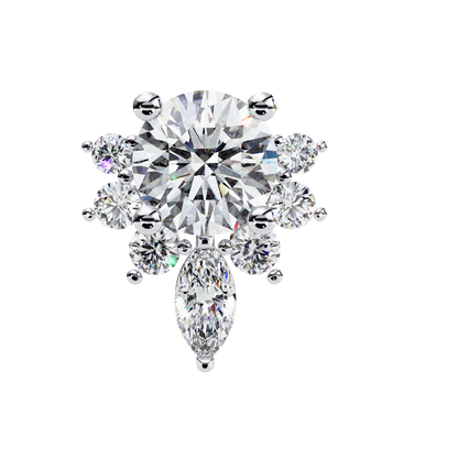 Marquise And Round Cut Diamond Vintage Stacking Minimalist Antique Dainty Stud Earring Gift For Women's - HIGHCARAT DIAMONDS