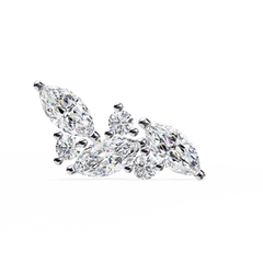 Marquise And Round Cut Top Grade Diamond Unique Prong Set Art Deco Antique Engagement Stud Earring For Her - HIGHCARAT DIAMONDS