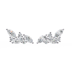 Marquise And Round Cut Top Grade Diamond Unique Prong Set Art Deco Antique Engagement Stud Earring For Her - HIGHCARAT DIAMONDS