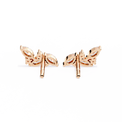Marquise And Round Cut Top Grade Diamond Unique Prong Set Art Deco Antique Engagement Stud Earring For Her - HIGHCARAT DIAMONDS