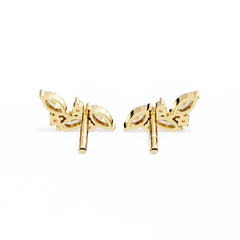 Marquise And Round Cut Top Grade Diamond Unique Prong Set Art Deco Antique Engagement Stud Earring For Her - HIGHCARAT DIAMONDS