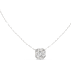 Round Double Prong One Stone Diamond Pendant Angled Perspective