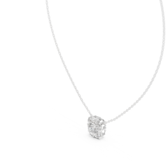 Round Diamond Pendant Side Profile Showing Double Prong Setting