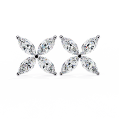 Marquise Cut White Colorless Diamond Antique Minimalist Classic Elegant Prong Set Dainty Stud Earring For Her - HIGHCARAT DIAMONDS
