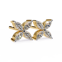 Marquise Cut Colorless Lab Grown Diamond Antique Stud Earrings Front View