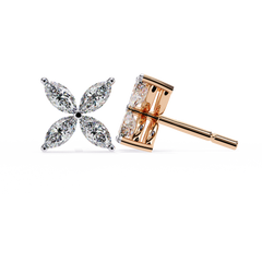 Marquise Cut White Colorless Diamond Antique Minimalist Classic Elegant Prong Set Dainty Stud Earring For Her - HIGHCARAT DIAMONDS