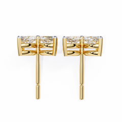Marquise Cut Colorless Diamond Stud Earrings Close-Up Detail