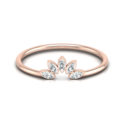 Marquise Cut Diamond Curved Crown Bezel Set Ring - HIGHCARAT DIAMONDS