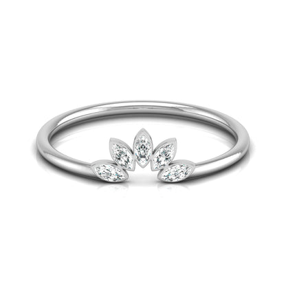 Marquise Cut Diamond Curved Crown Bezel Set Ring - HIGHCARAT DIAMONDS