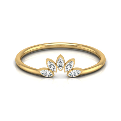 Marquise Cut Diamond Curved Crown Bezel Set Ring - HIGHCARAT DIAMONDS