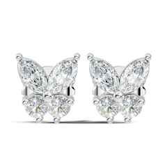 Marquise Cut Lab Grown Butterfly Shape Stud Diamond Earring