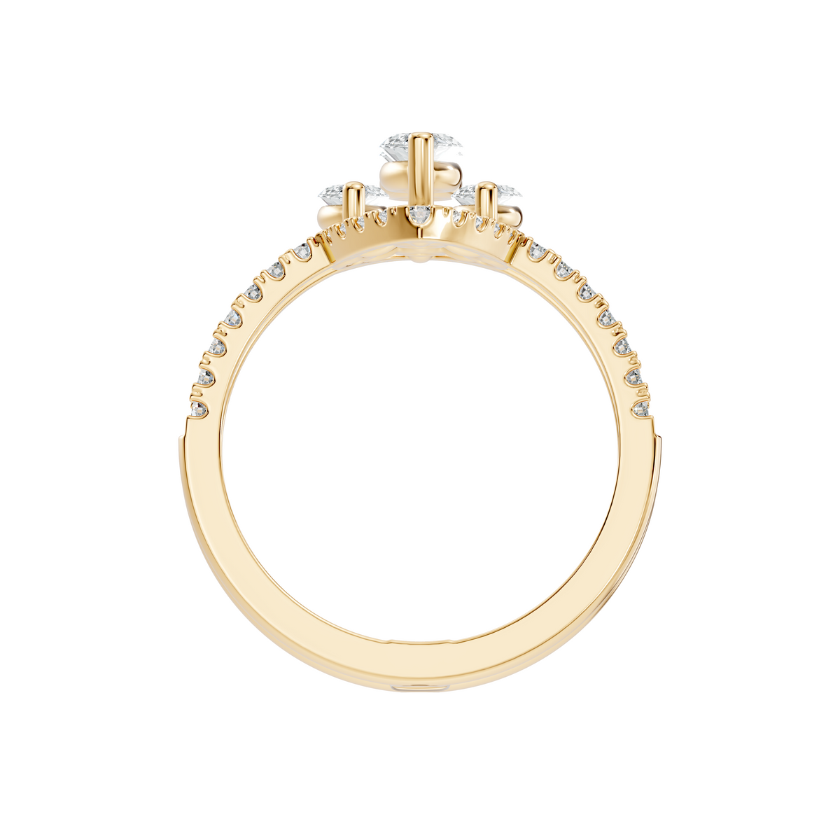 1.71Ct Marquise and Round Cut Top Grade Diamond Antique Vintage Art Deco Cluster Party Wear Ring For Her - HIGHCARAT DIAMONDS