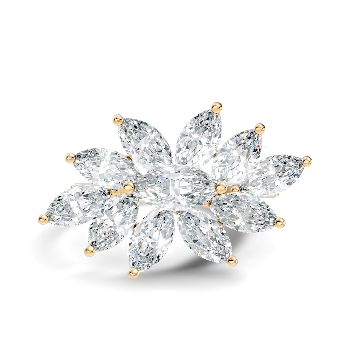 4.06t Marquise and Round Cut Diamond Unique Handcrafted Dainty Stacking Vintage Wedding Ring For Her - HIGHCARAT DIAMONDS