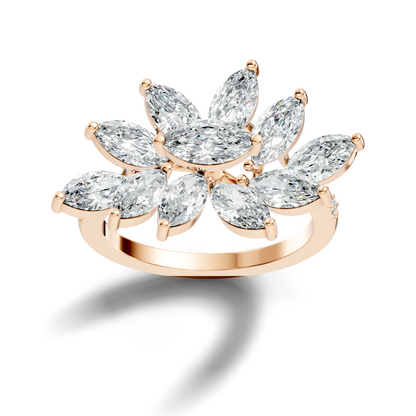 4.06t Marquise and Round Cut Diamond Unique Handcrafted Dainty Stacking Vintage Wedding Ring For Her - HIGHCARAT DIAMONDS