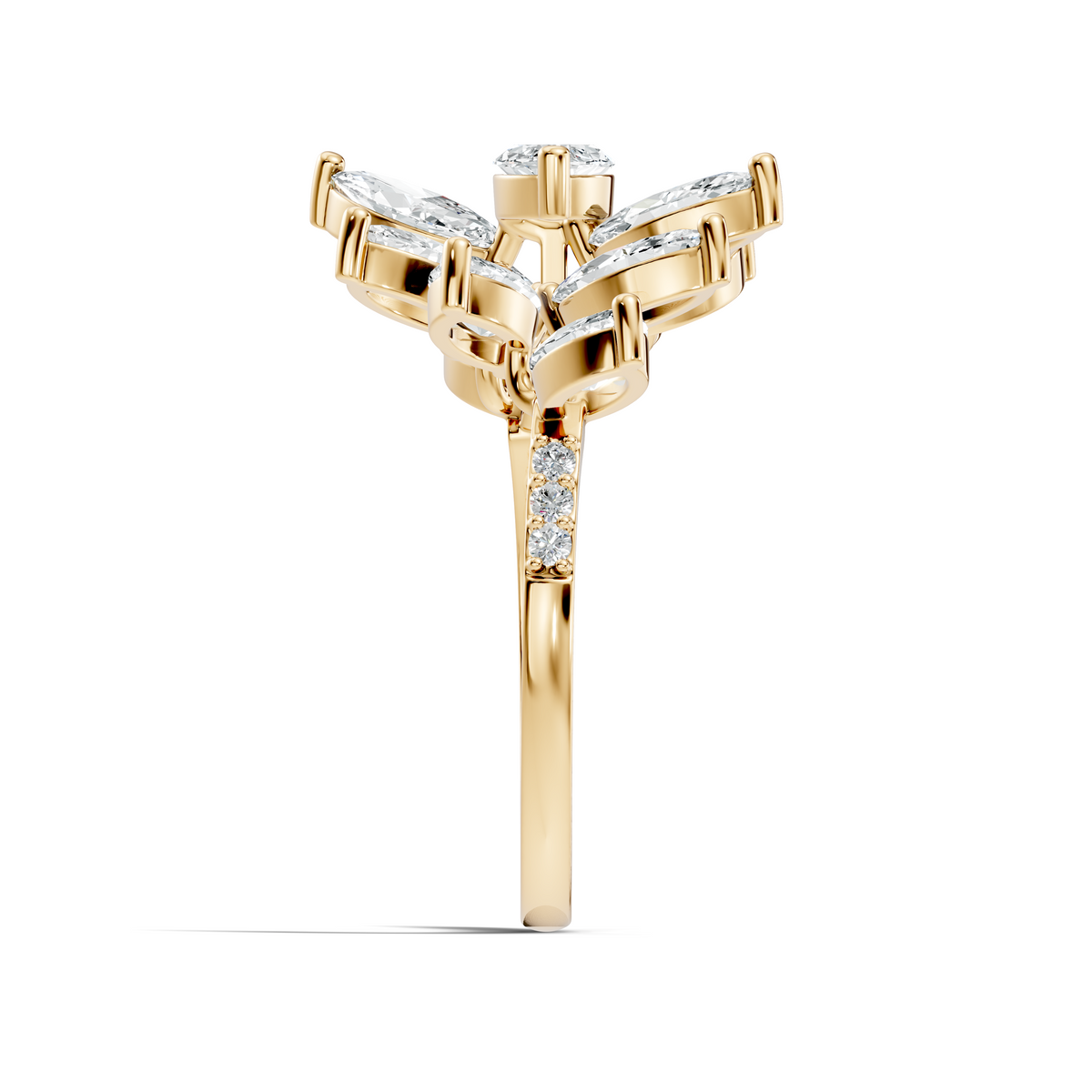 4.06t Marquise and Round Cut Diamond Unique Handcrafted Dainty Stacking Vintage Wedding Ring For Her - HIGHCARAT DIAMONDS
