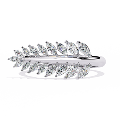 Marquise Cut Lab Grown Diamond Flora Inspired Leaf Olive Shape Antique Classics Statement Stacking Ring - HIGHCARAT DIAMONDS