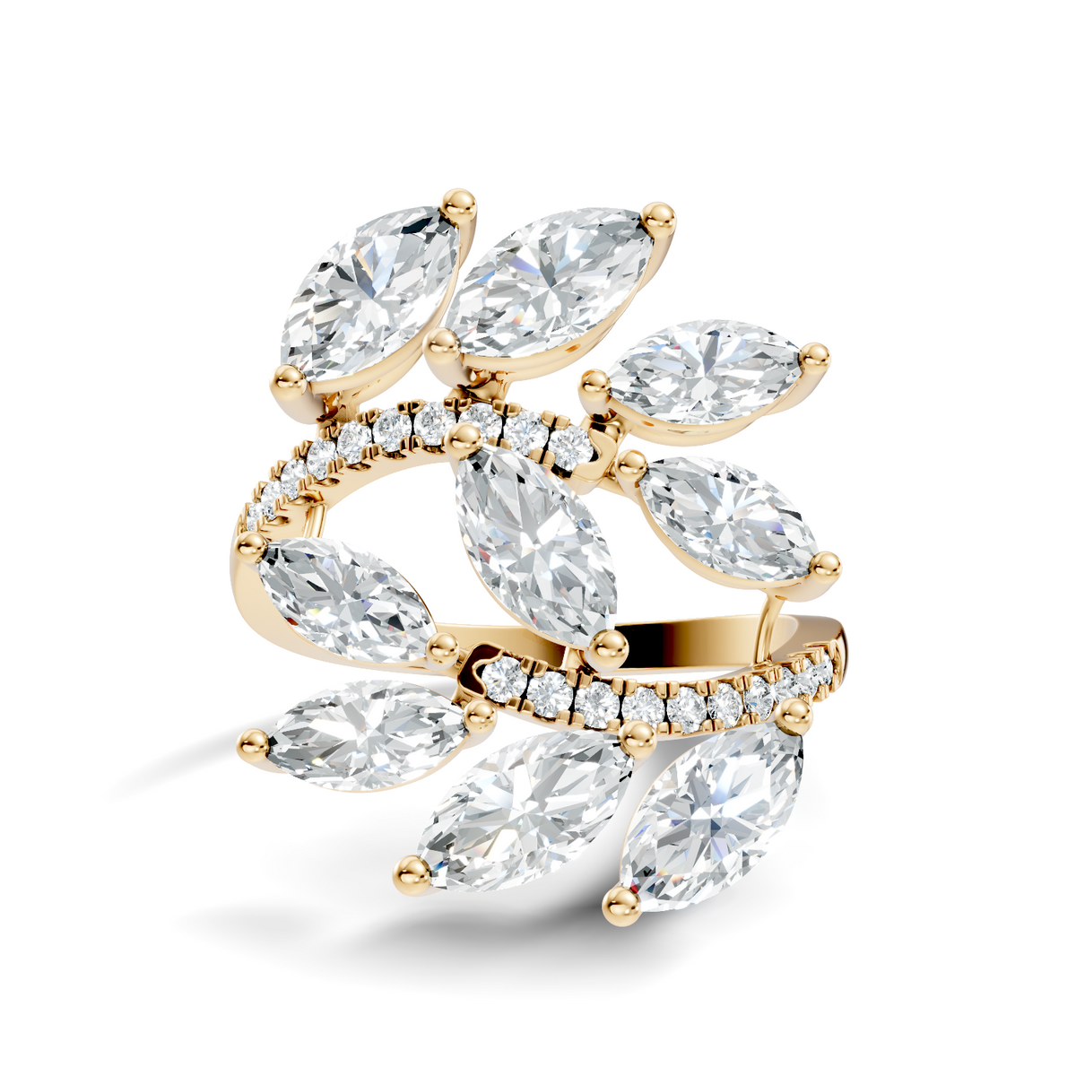 2.70Ct Marquise and Round Cut Diamond Unique Art Deco Vintage Stacking Engagement Ring For Women's - HIGHCARAT DIAMONDS