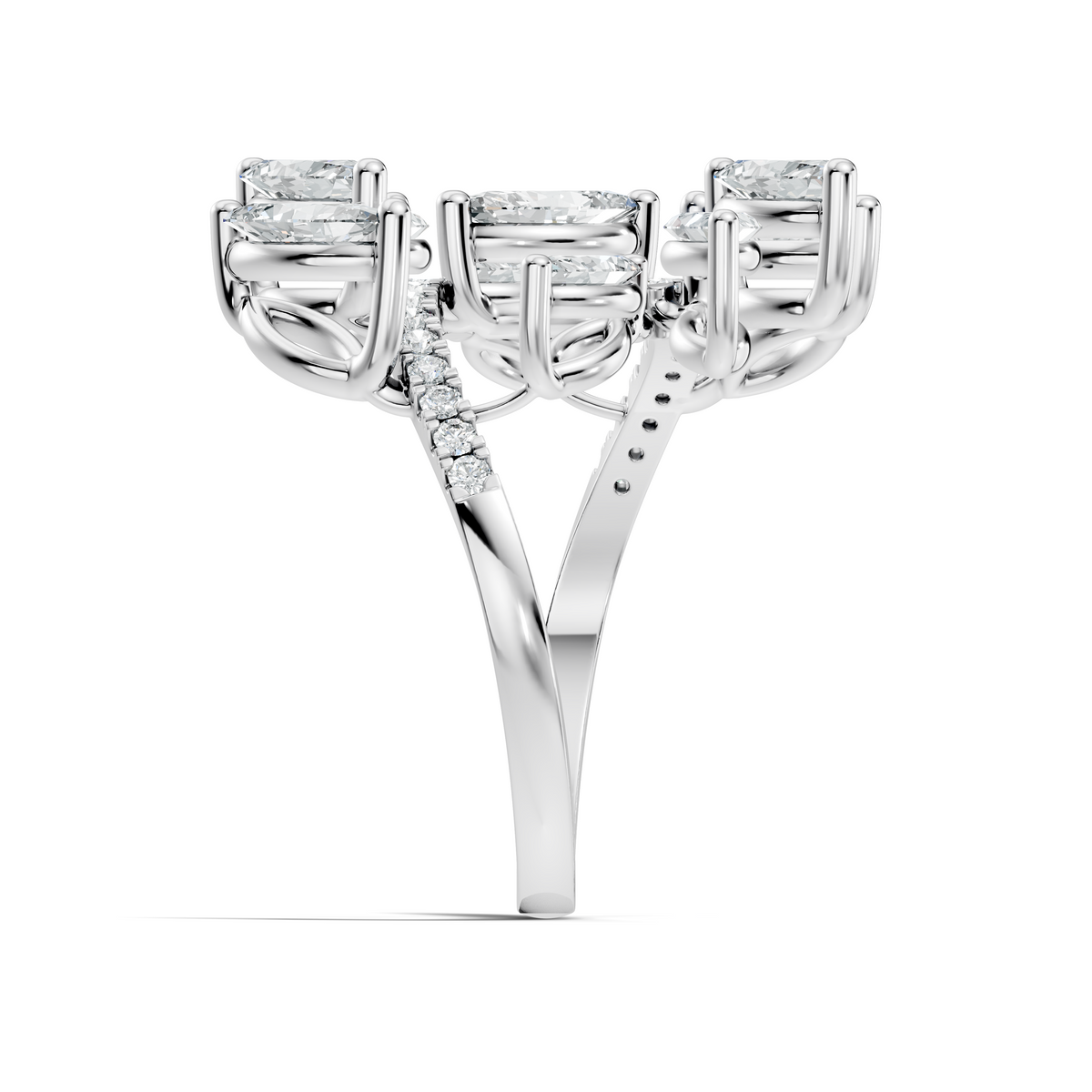 2.70Ct Marquise and Round Cut Diamond Unique Art Deco Vintage Stacking Engagement Ring For Women's - HIGHCARAT DIAMONDS
