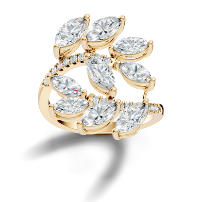 2.70Ct Marquise and Round Cut Diamond Unique Art Deco Vintage Stacking Engagement Ring For Women's - HIGHCARAT DIAMONDS
