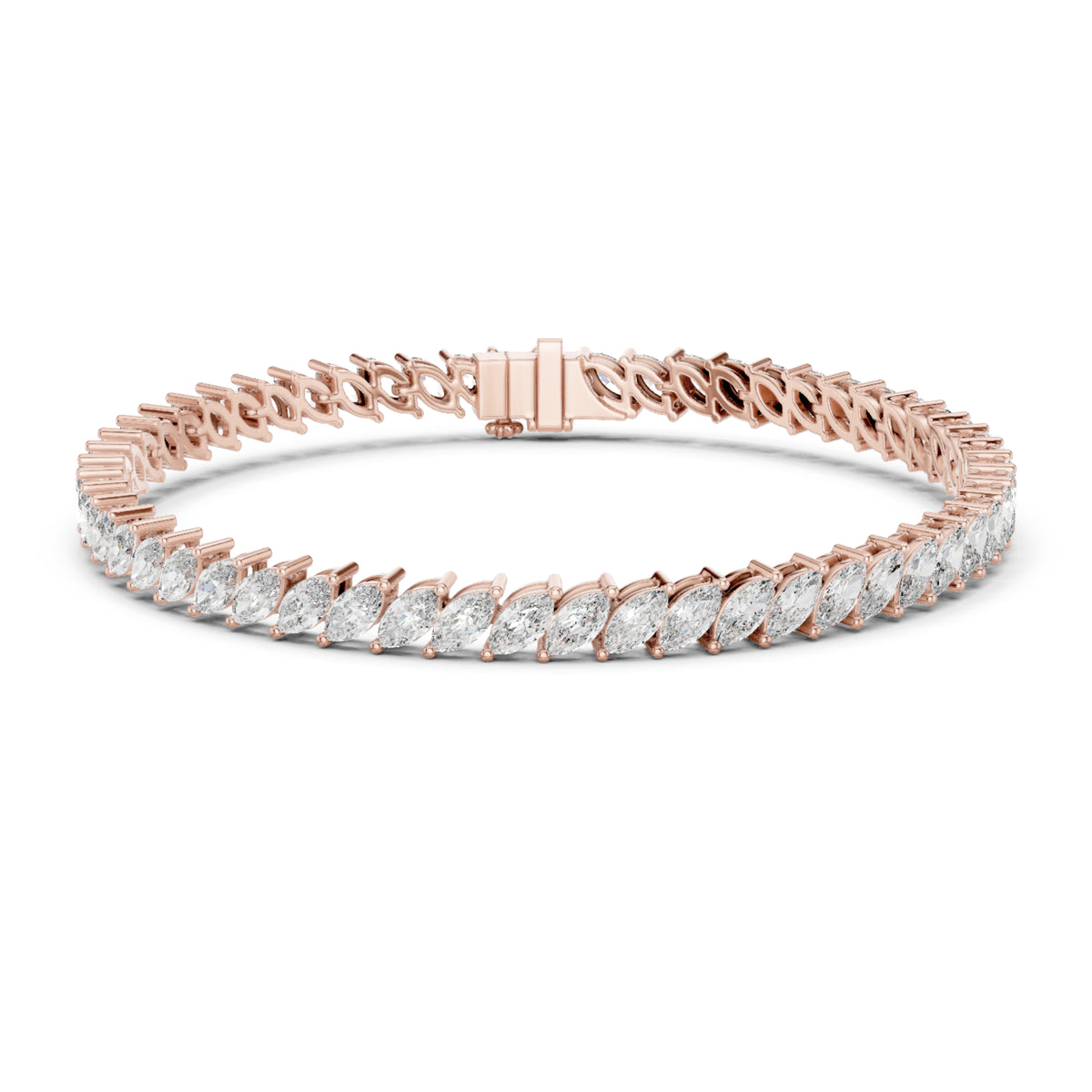 Marquise Cut 7.84Ct Lab Grown & Natural Diamond Unique Art Deco Perfect Stackable Party Wear Tennis Bracelet - HIGHCARAT DIAMONDS