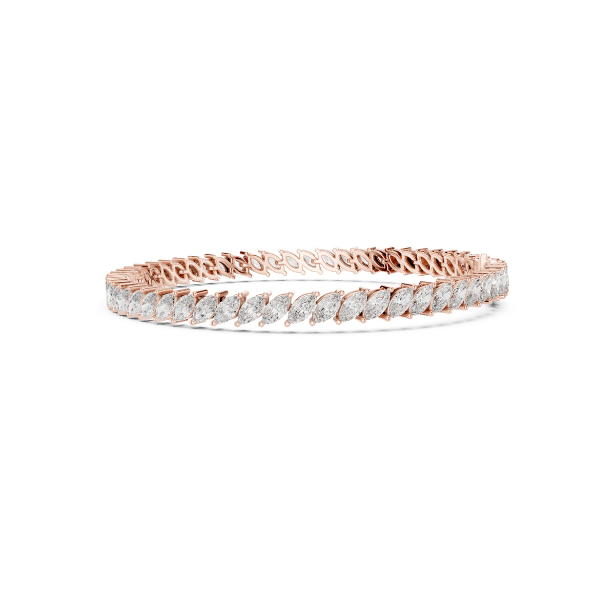 Marquise Cut 7.84Ct Lab Grown & Natural Diamond Unique Art Deco Perfect Stackable Party Wear Tennis Bracelet - HIGHCARAT DIAMONDS